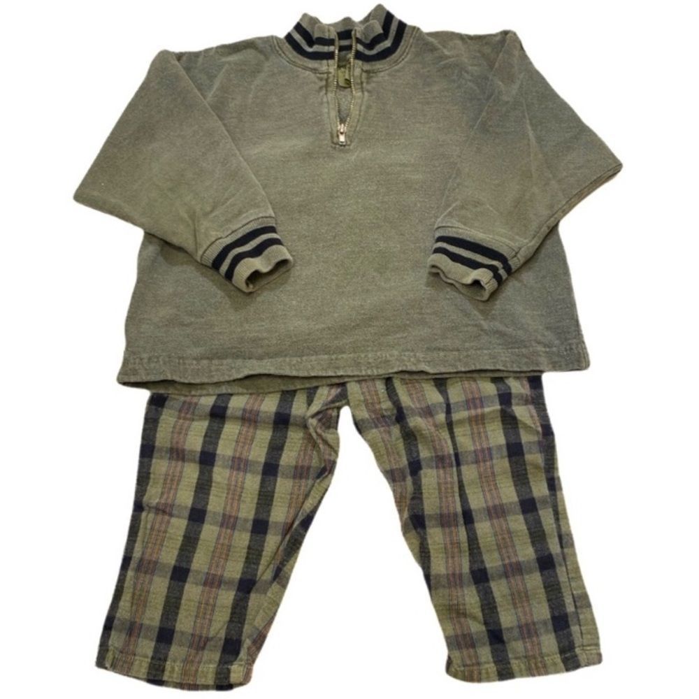 Vintage Flapdoodles Army Green And Black 2 Pc